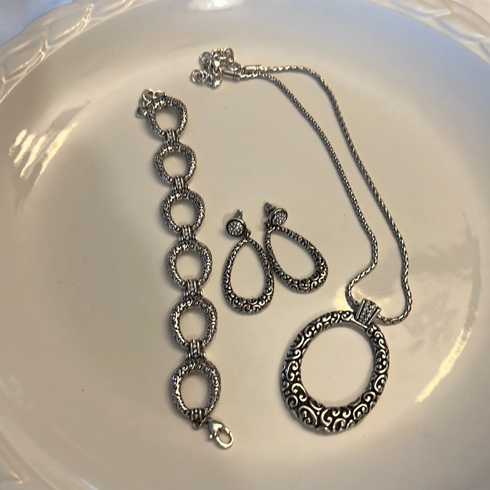 Brighton Cher Jazz Silver and Crystal Jewelry Set